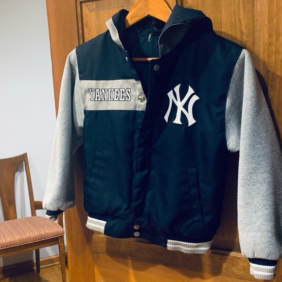 JH DESIGNS MLB NEW YORK YANKEES REVERSIBLE Hooded Jacket - Picture 1 of 15